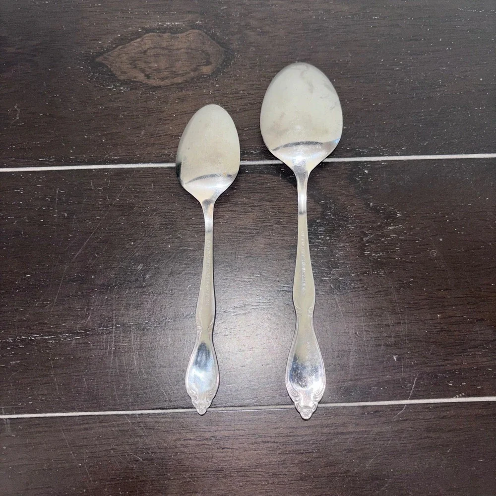 Customcraft Stainless Taiwan Spoons | Monogram Y Floral | Soup Spoon,‎ Teaspoon